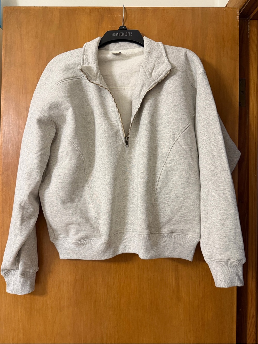 NWOT Sporty & Rich Women’s Light Gray Quarter-Zip Sweatshirt
